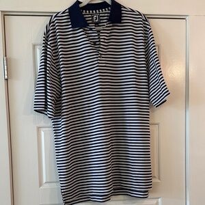 FootJoy Men's Black and White Striped Polo
